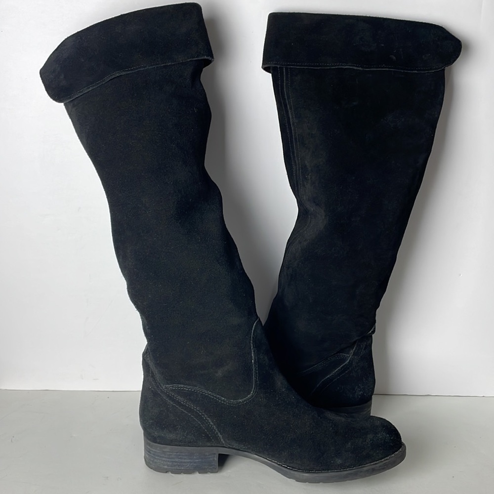 Franco Sarto Black Suede Over the Knee Boots - Picture 7 of 10